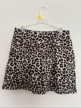 Leopard Print Mini Skirt - Black & Tan